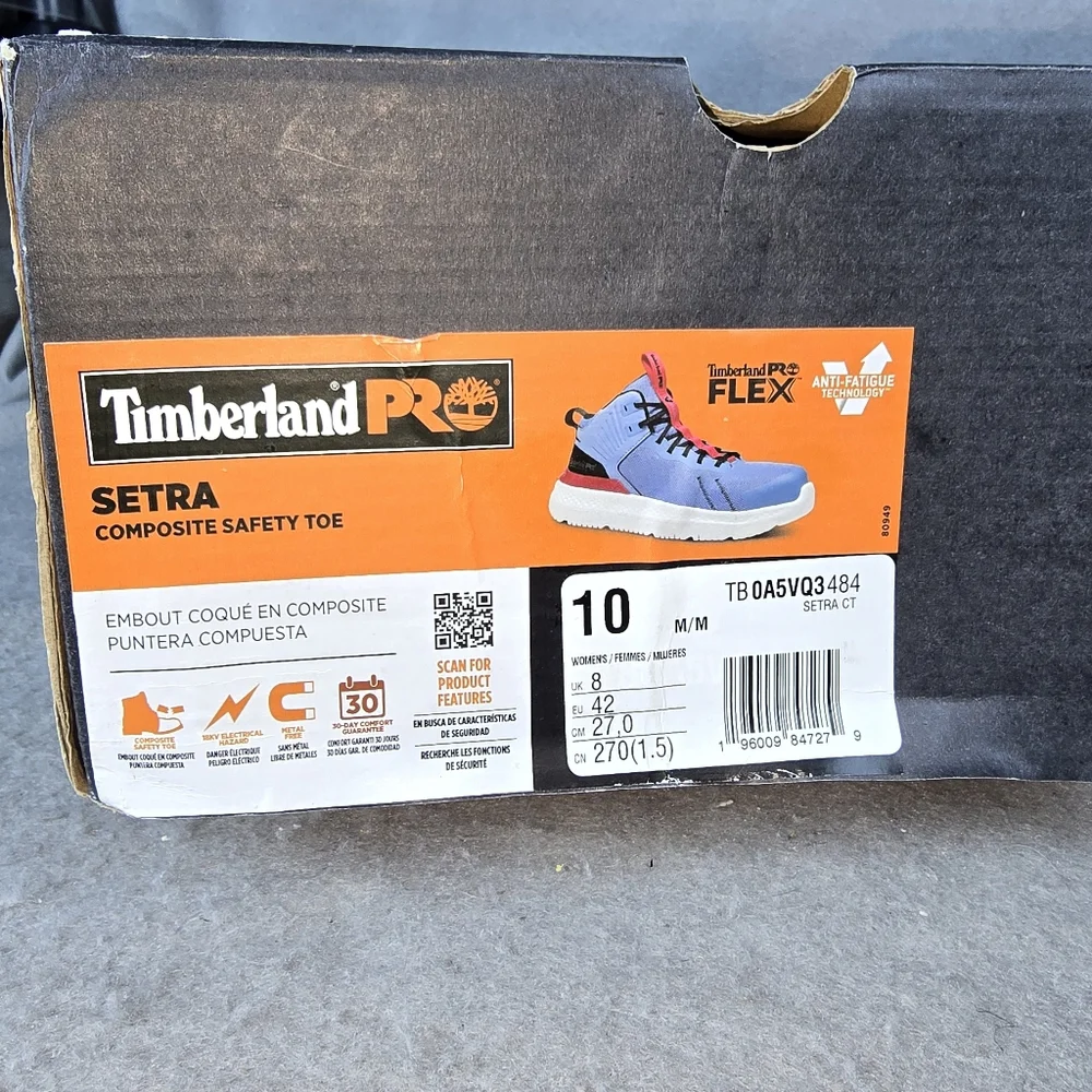 Timberland Pro Setra Womens Size 10 W Blue Composite Toe Safety Work Boots Shoes